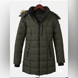 NOIZE Heavyweight Quilted Puffer Parka | Vegan & Cruelty-Free | Olive Green | S